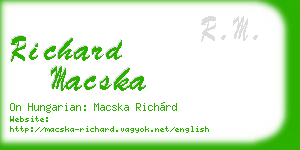 richard macska business card