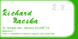 richard macska business card